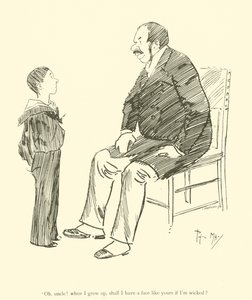 Cartoon door Phil May, uit de jaren 1890 door Phil May