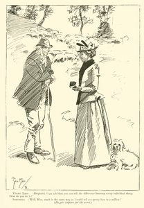 Cartoon door Phil May, uit de jaren 1890 door Phil May