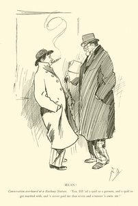 Cartoon door Phil May, uit de jaren 1890 (litho)