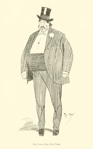 Cartoon door Phil May, uit de jaren 1890 (litho) door Phil May