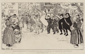 De Troonsbestijging van Koningin Wilhelmina, Historische Processie ter Ere van Hare Majesteit door Phil May