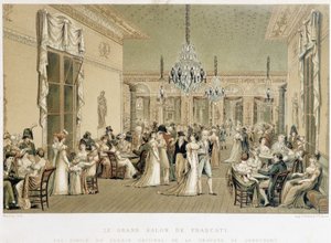 De Grand Salon van café Frascati in Parijs. Lithografie door Philibert-Louis Debucourt (1755-1832)