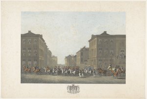 Muziekkorps bij inhuldiging van Willem I te Brussel op 21 september 1815