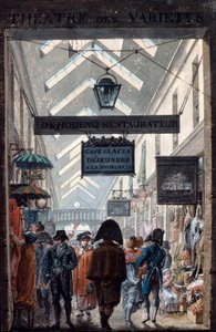 De winkelgalerij des Panoramas in Parijs, 1807 door Philibert Louis Debucourt