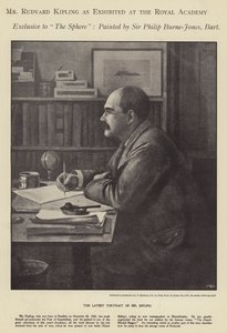 Portret van Rudyard Kipling tentoongesteld in de Royal Academy