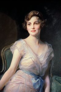(detail) Portret van Miss Leicester-Warren