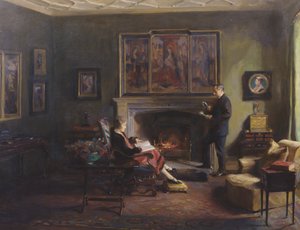 Interieur met Burggraaf en Burggravin Lee van Fareham door Philip Alexius de Laszlo