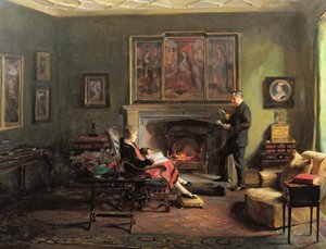 Interieur met burggraaf en burggravin Lee van Fareham door Philip Alexius de Laszlo