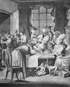 Patriottische dames van Edenton, South Carolina ondertekenen een belofte 