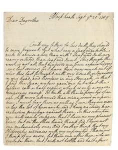 Handgeschreven brief aan Solomon Dayrolles, Blackheath, 25 september 1754 door Philip Dormer Stanhope Chesterfield
