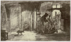 Rembrandt, Tobit zegent Tobias door Philip Henry Delamotte