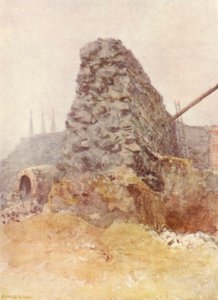 Restanten van Romeinse muur, Newgate, 1903 door Philip Norman