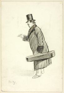 Man met vioolkist door Philip William May