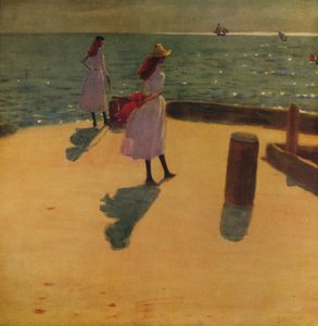 Op de Walberswick Pier door Philip Wilson Steer