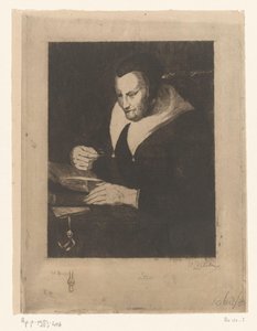 Lezende oude vrouw door Philip Zilcken (signed by artist)