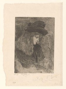Meisje met hoed door Philip Zilcken (signed by artist)