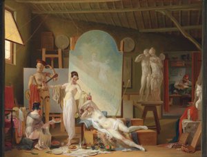 Het atelier van de kunstenaar in Rome