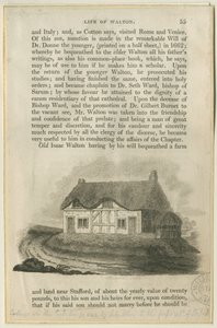 Stafford - Cottage van Isaac Walton: gravure, nd [?vroeg 19e eeuw] door Philipp Audinet