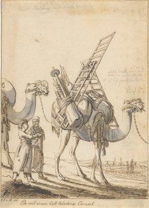 Ein mit einem Zelt beladenes Cameel (Man met een Tent-Beladen Kameel)