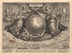 Americae Retectio Omslag, 1591 door Philipp Galle