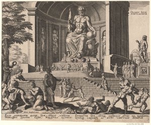Het standbeeld van Jupiter in Olympia uit de serie De Achtste Wereldwonderen Na Maarten van Heemskerck, 1572