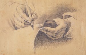 Tekende handen, 1798 door Philipp Otto Runge