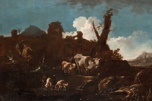 Vee in een Italiaans Landschap