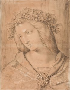 Germania, borstbeeld, studie voor het fresco (detail) door Philipp Veit
