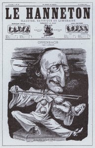 Karikatuur van de Duits-Franse Componist Jacques Offenbach door Philippe Auguste Cattelain