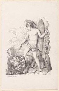 De liefde die een leeuw overwint door Philippe Auguste Hennequin