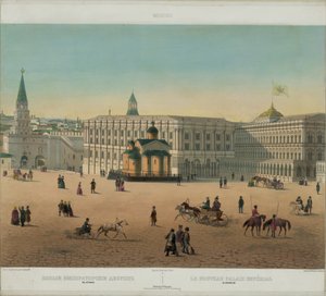 Het Grote Kremlinpaleis vanuit een panoramisch uitzicht op Moskou in 10 delen, ca. 1848