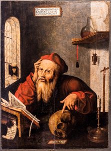 De heilige Hiëronymus in zijn cel door Philippe Gautard