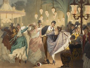 Musée des moeurs en actions: La valse à Mabille, gegraveerd door Gustave Barry