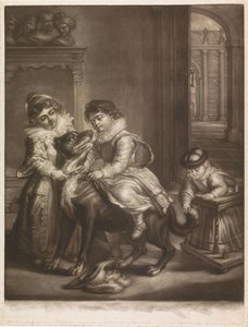 Drie kinderen van Rubens door Philippe Joseph Tassaert