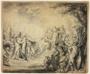 Offer van Iphigenia door Philippe Joseph Tassaert