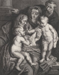De Heilige Familie met Sint-Elizabeth en de jonge Sint-Jan de Doper, ca. 1615-75 door Philippe Joseph Tassaert