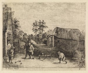 Boeren spelen jeu de boules door Philippe Lambert Joseph Spruyt