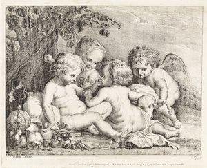 Christus, Johannes de Doper en twee putti