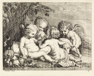 Christus, Johannes de Doper en twee putti