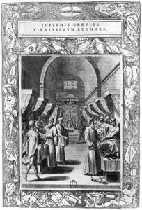 Hospitaalridders van de Orde van Sint-Jan van Jeruzalem zorgen voor de zieken