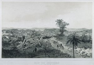 Negen Panoramische Uitzichten van Rio de Janeiro: De Lado da Terra Morro de Senado door Philippe and Ciceri Eugene Benoist