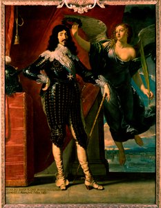 Lodewijk XIII - portret van zijn kroning door Victory door Philippe de Champaigne