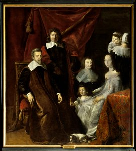 De familie van Henri Louis Habert de Montmort, rechts Henriette-Marie de Buade de Frontenac. Schilderij door Philippe de Champaigne door Philippe de Champaigne
