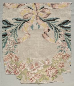 Zijdefragment, deel van paneel genaamd Le panier fleuri, 1770 door Philippe de Lasalle