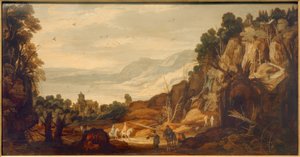 Berglandschap met ruiters
