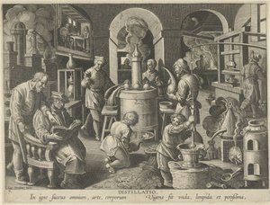 Distillatie door Philips Galle (attributed to workshop of)