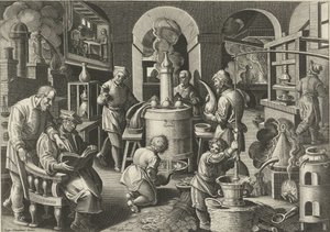 Distillatie door Philips Galle (attributed to workshop of)