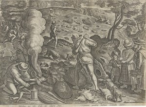 Konijnenjacht door Philips Galle (possibly)