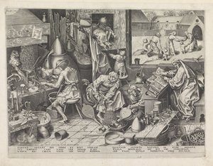 Alchemist door Philips Galle