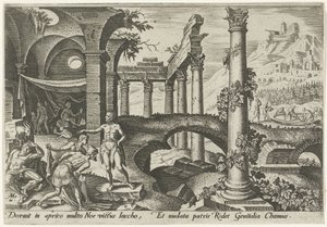 De dronkenschap van Noach De onheilsdagen van het Joodse volk door Philips Galle